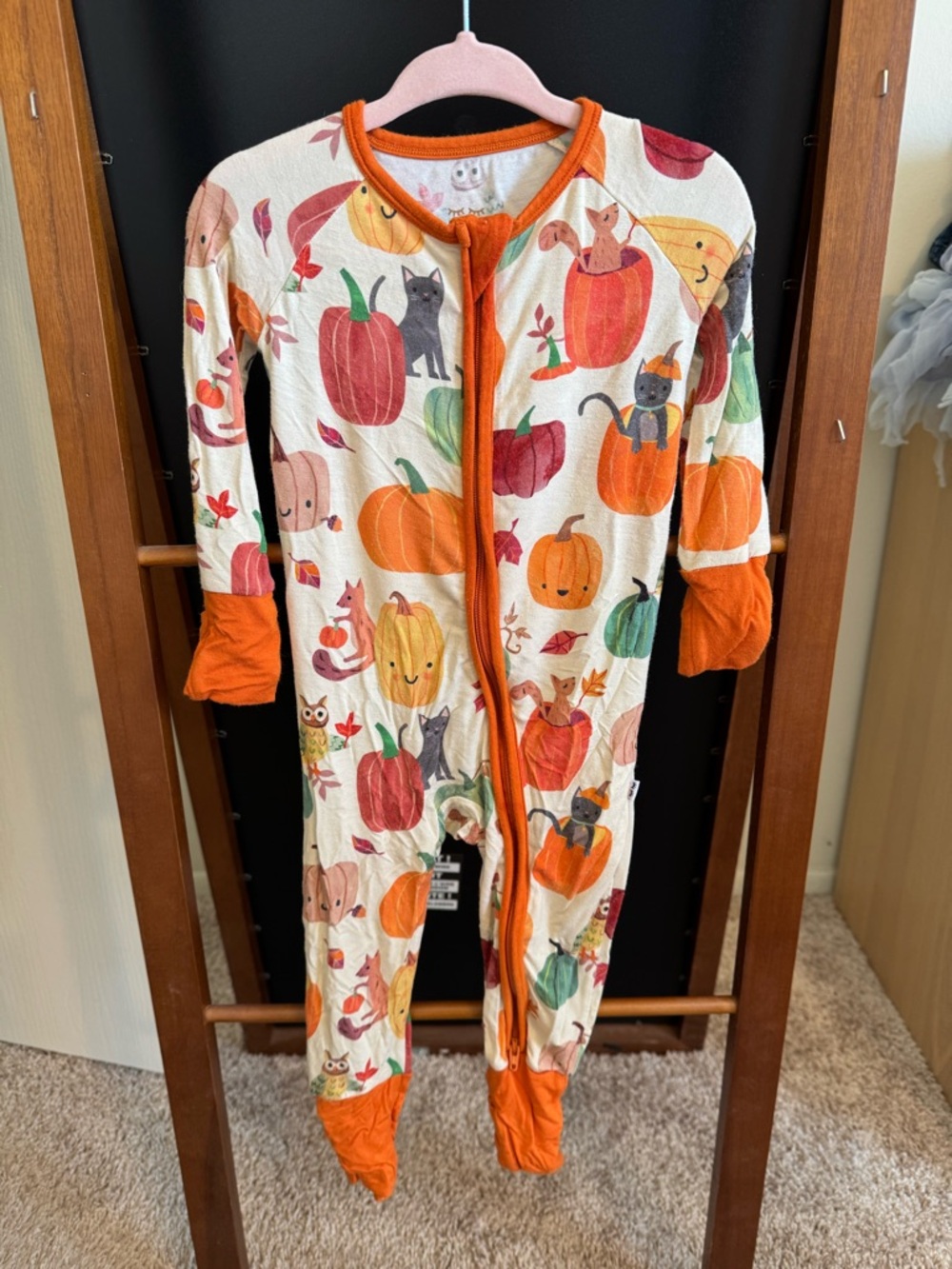 Little Sleepies Pumpkin Palls Fall Print Bamboo Zippy Pajamas 6–12M